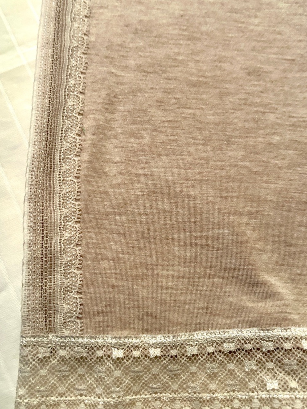 Victoria’s Secret Beige Lace‑Trim Pajama Set | Button Top & Pants | Size XL - Picture 8 of 12